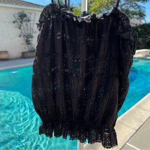 Zara lace ruffled crop top